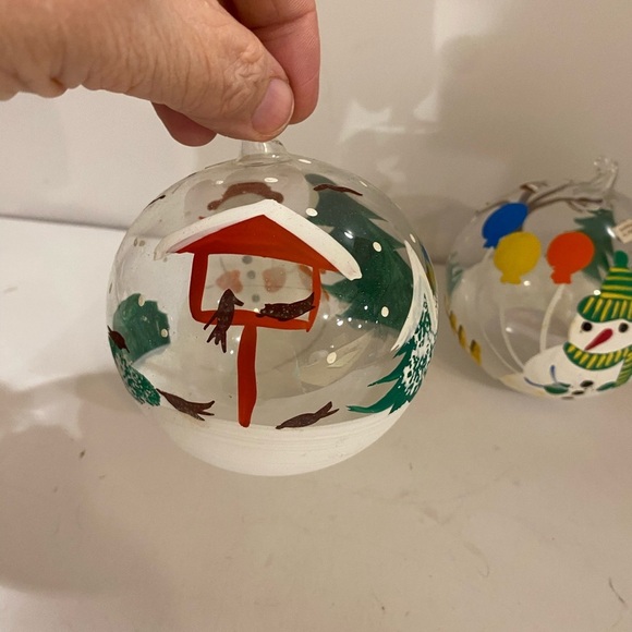 Set of 2 Hand Painted Blown Glass Ornaments (DP) - Picture 7 of 14